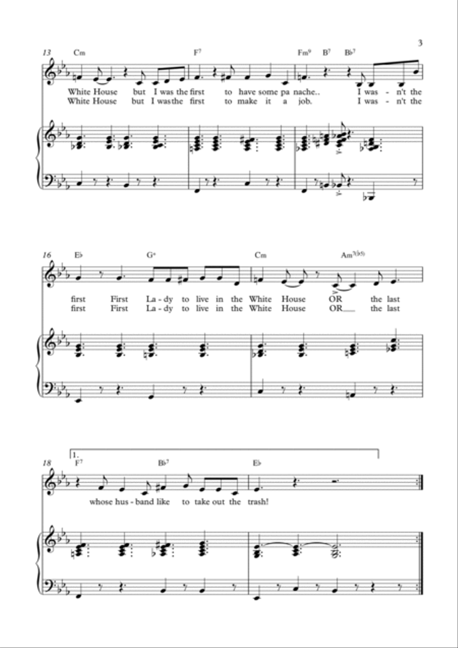 THE FIRST FIRST LADY Voice scores gallery preview page 3