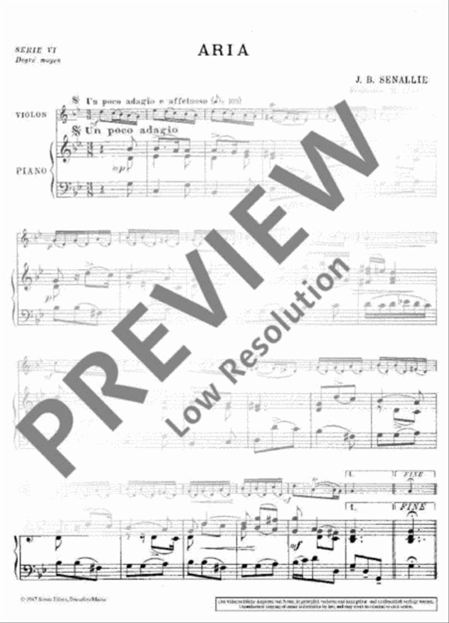 Aria/Sarabande et Courante Violin Solo scores gallery preview page 4