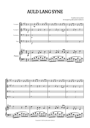 Auld Lang Syne • New Year's Anthem | Brass Quartet & Piano Accompaniment sheet music