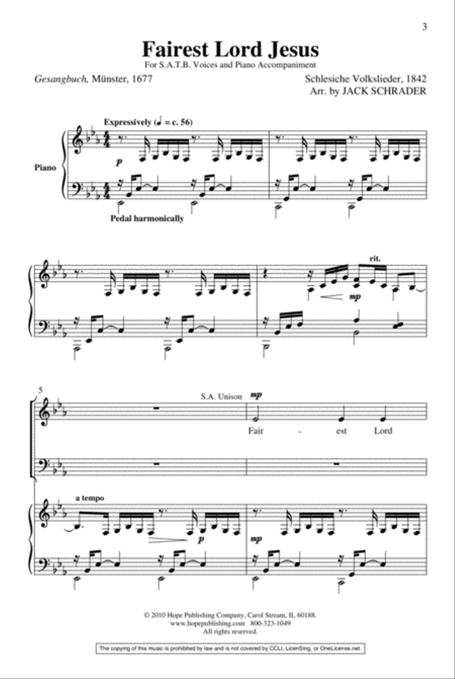 Fairest Lord Jesus Fairest Lord Jesus 4-Part scores gallery preview page 13
