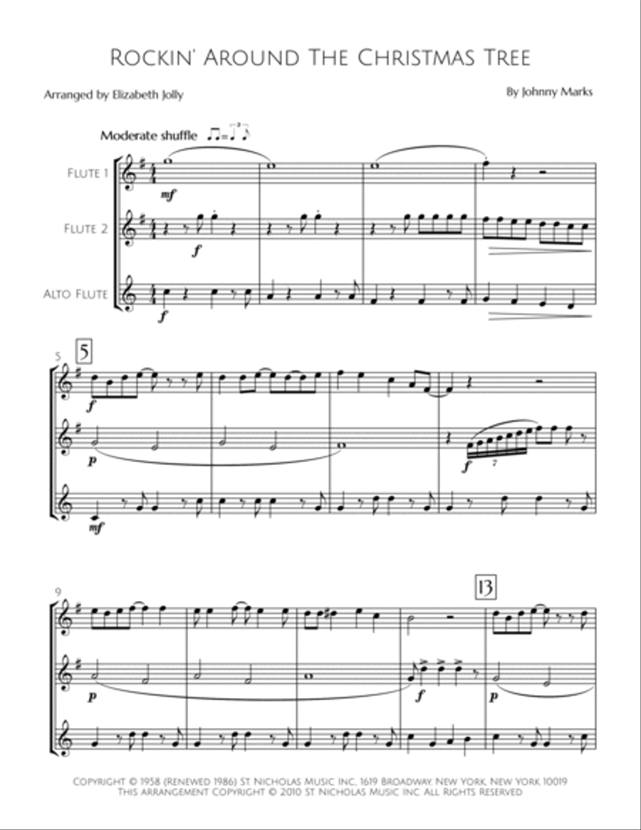 Rockin' Around The Christmas Tree Woodwind Trio scores gallery preview page 2