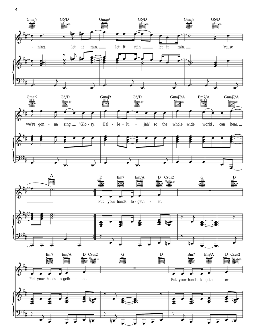 Put Your Hands Together Piano, Vocal, Guitar scores gallery preview page 4