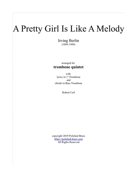 A Pretty Girl Is Like A Melody (Trombone quintet) image number null