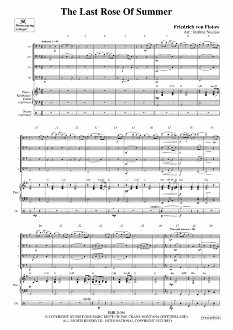 The Last Rose Of Summer Bassoon Quartet scores gallery preview page 3
