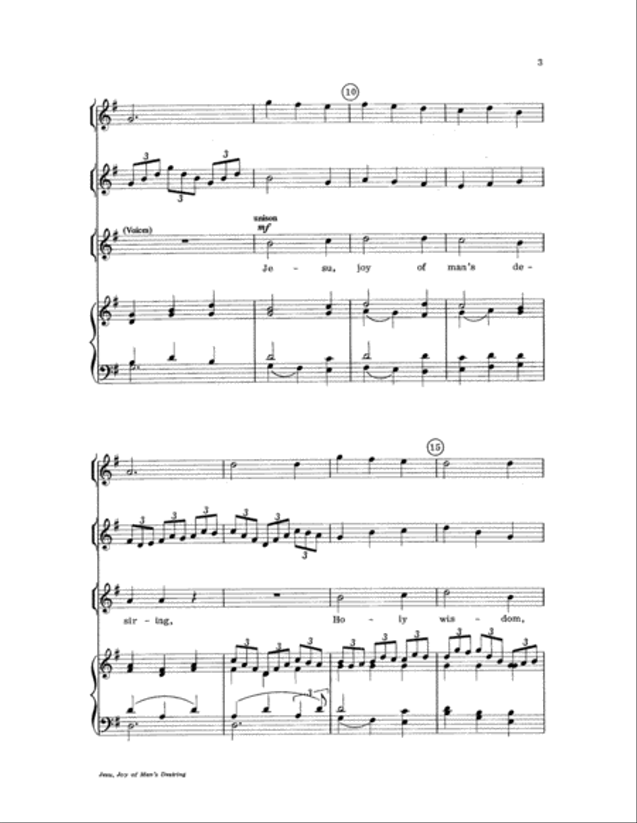 Jesu, Joy of Man's Desiring Unison Choir scores gallery preview page 3