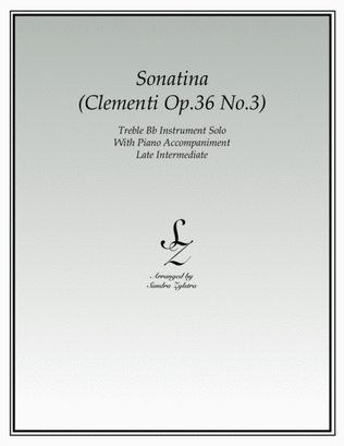 Sonatina-Clementi (Op. 36, No. 3) (treble Bb instrument solo)