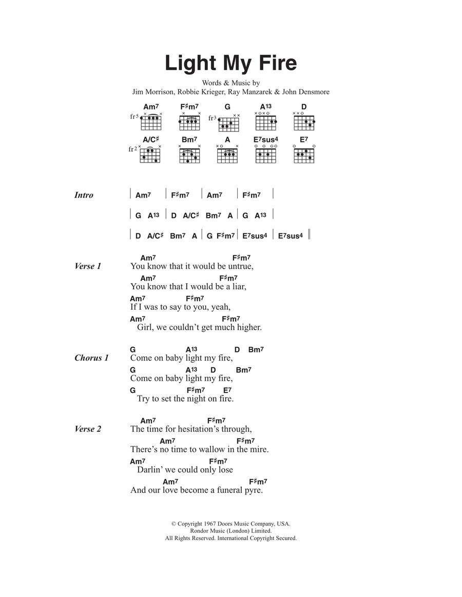 Light My Fire Acoustic Guitar scores gallery preview page 1