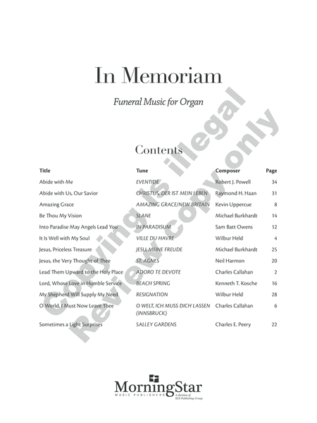 In Memoriam: Funeral Music for Organ image number null