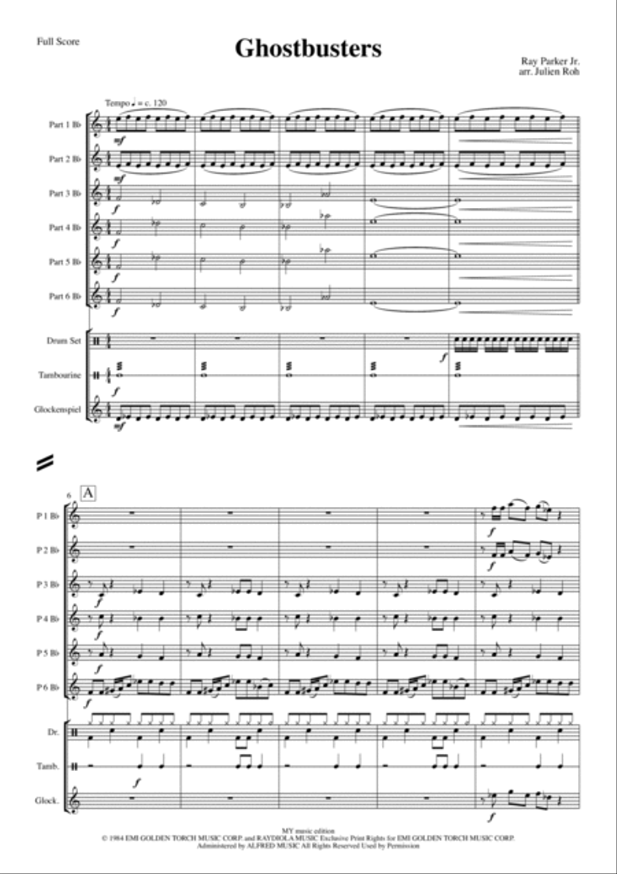 Ghostbusters Concert Band scores gallery preview page 1