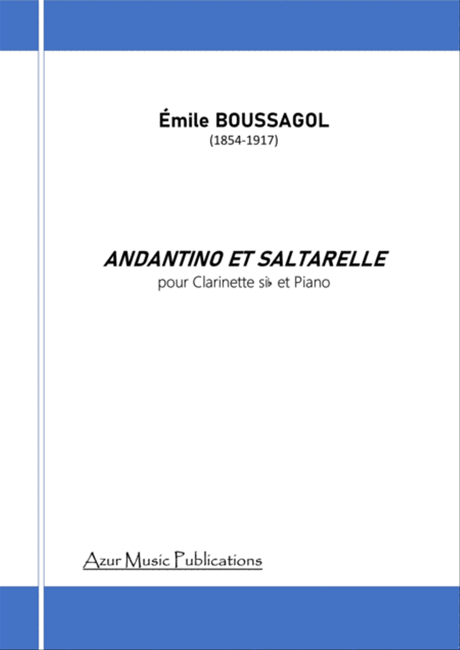 ANDANTINO ET SALTARELLE (Emile Boussagol 1854-1917) for Clarinet and Piano Clarinet Solo scores gallery preview page 1