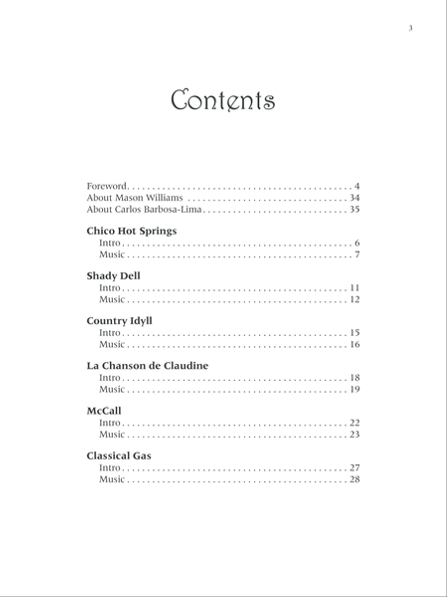 North by South -- Carlos Barbosa-Lima Plays the Music of Mason Williams Classical Guitar scores gallery preview page 3