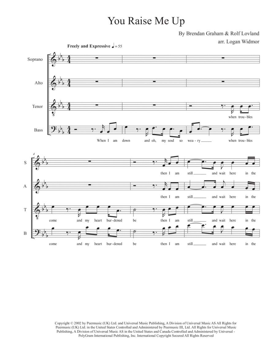 You Raise Me Up You Raise Me Up 4-Part scores gallery preview page 1