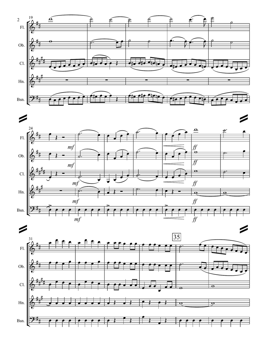 The Marriage of Figaro - Overture (fWoodwind Quintet) Woodwind Quintet scores gallery preview page 3