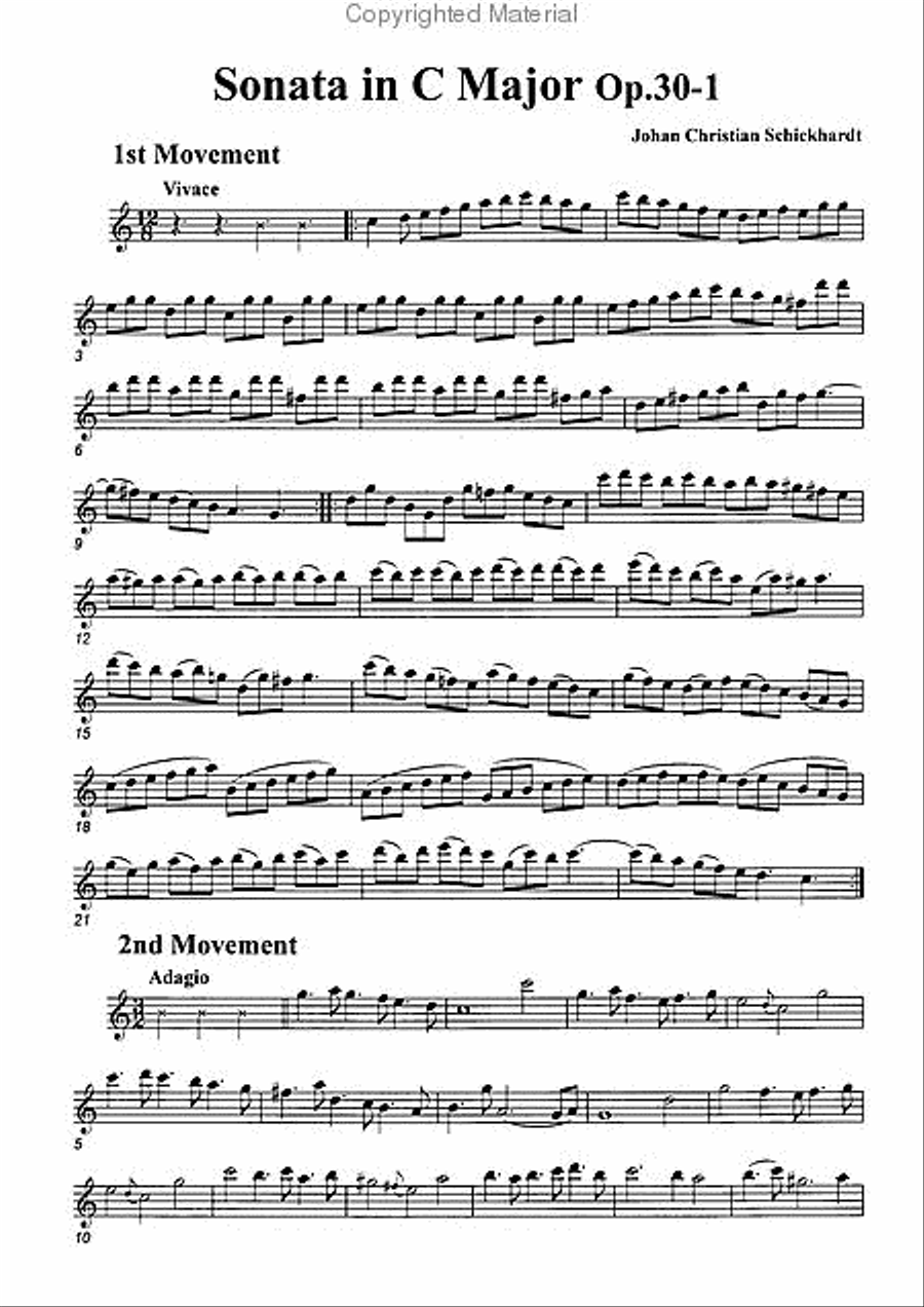 Sonata No. 1 in C Major Alto Recorder scores gallery preview page 2