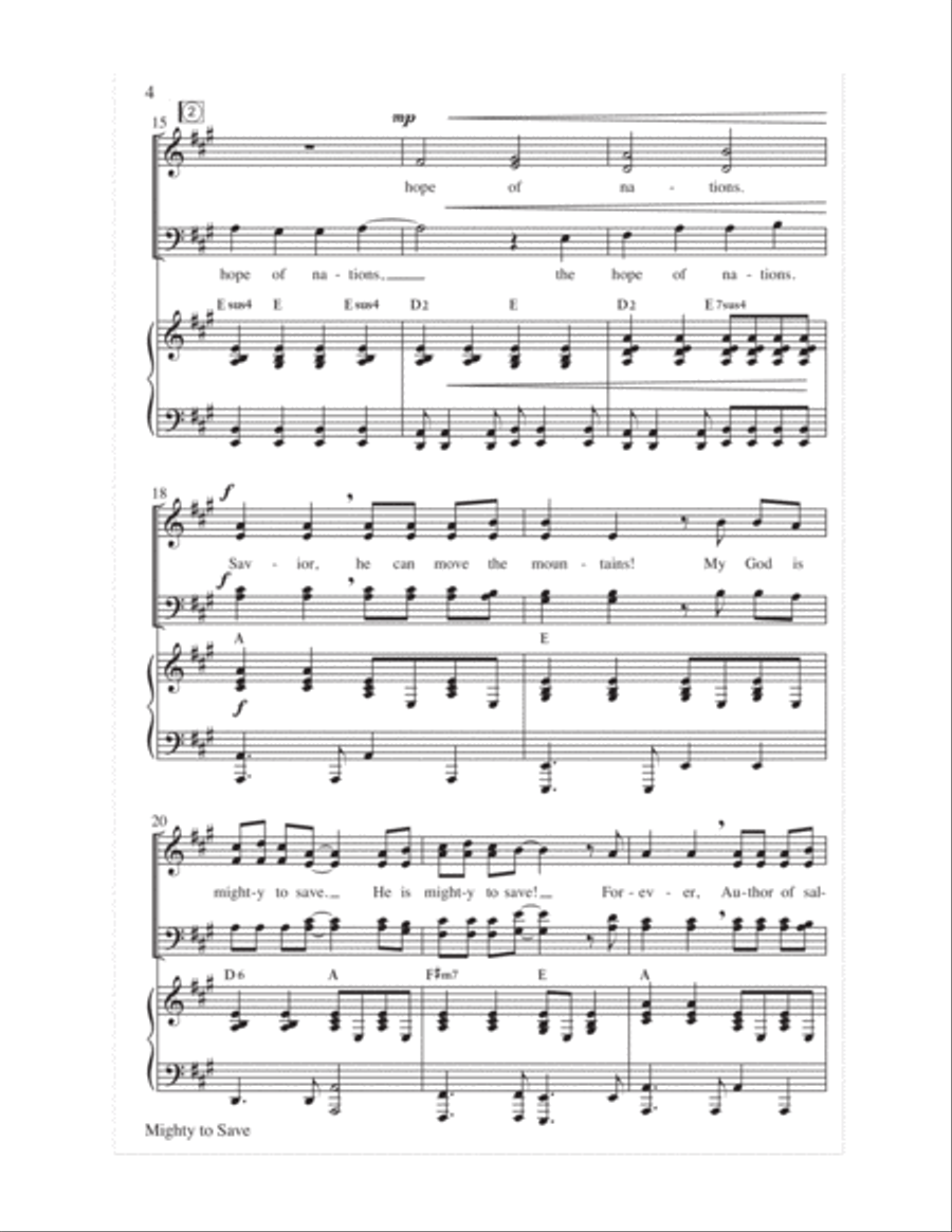 Mighty to Save 4-Part scores gallery preview page 4