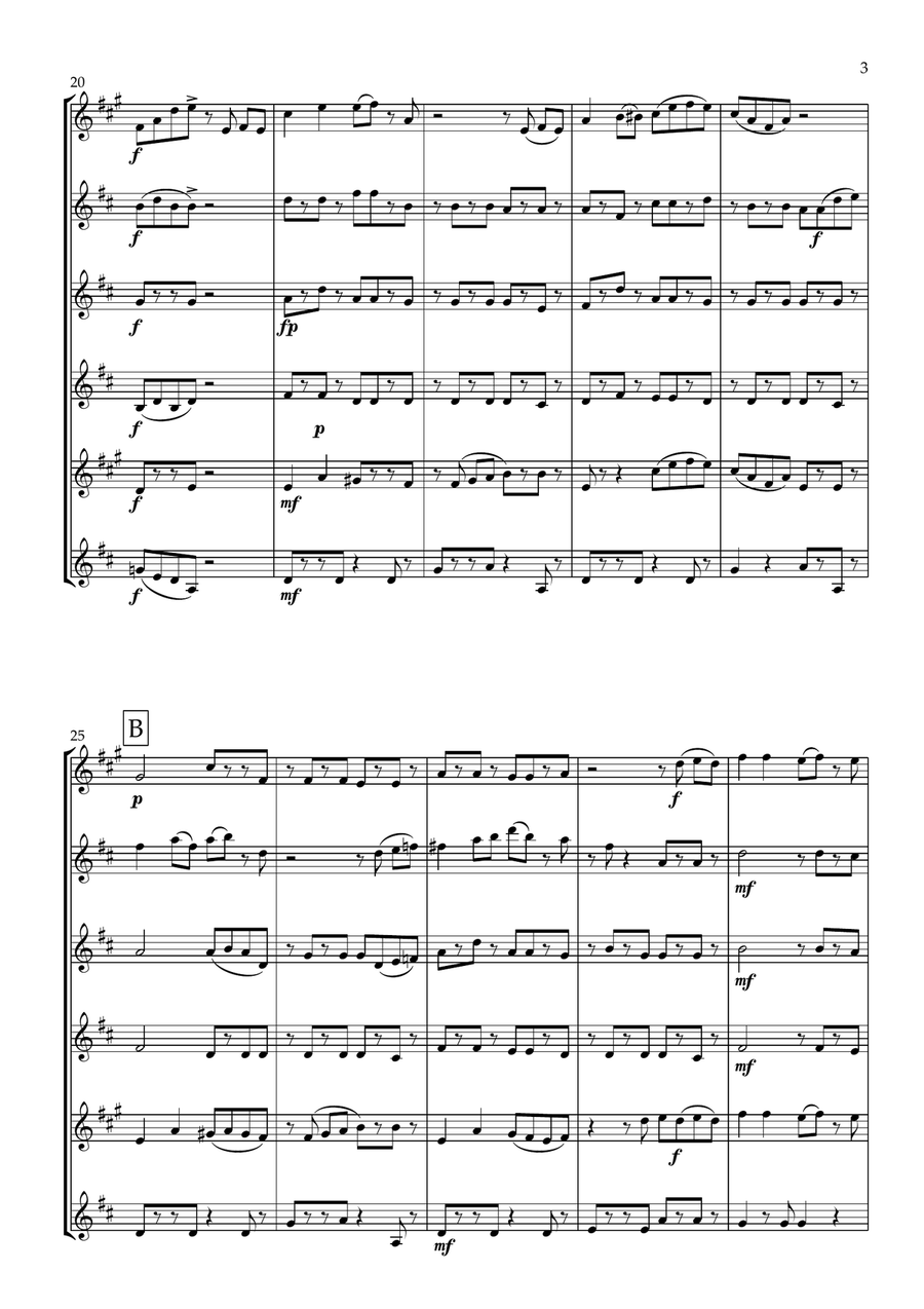 Carefree A gentle Bossa Nova for Clarinet Choir Clarinet Choir scores gallery preview page 4