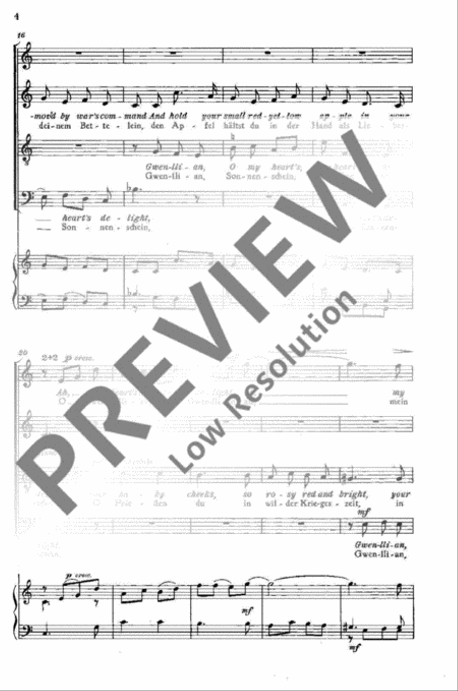 Four Songs from the British Isles 4-Part scores gallery preview page 4
