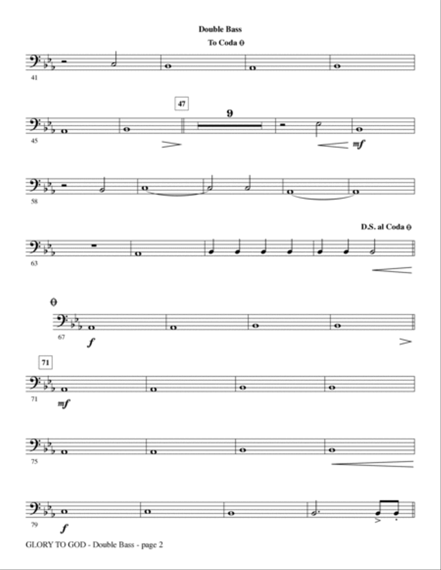 Glory To God - Double Bass Choir scores gallery preview page 2