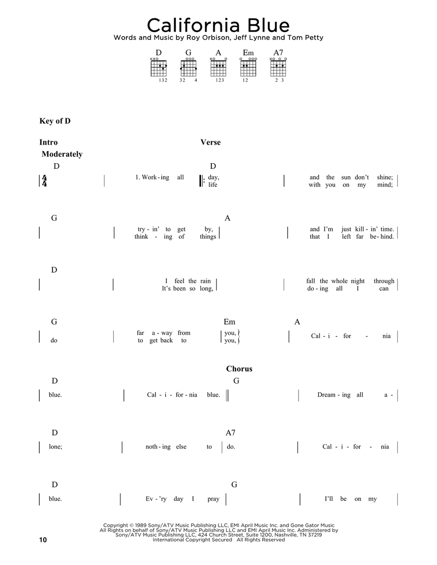 California Blue Acoustic Guitar scores gallery preview page 1