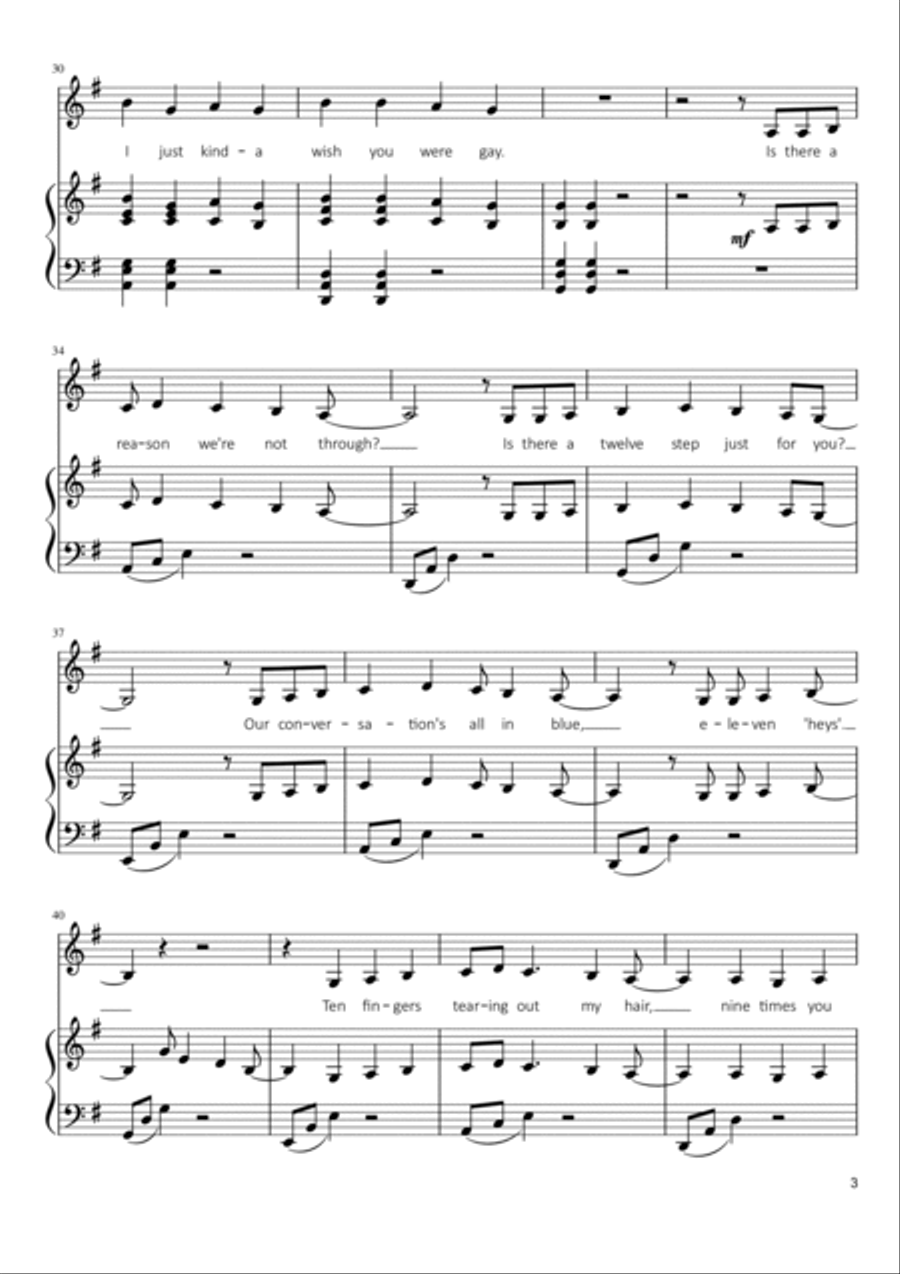 Wish You Were Gay Voice scores gallery preview page 3
