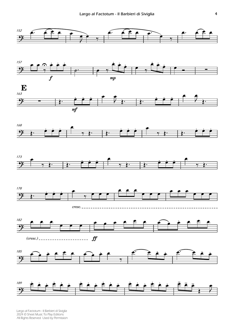 Largo al Factotum - Cello and Piano (Individual Parts) Piano scores gallery preview page 4