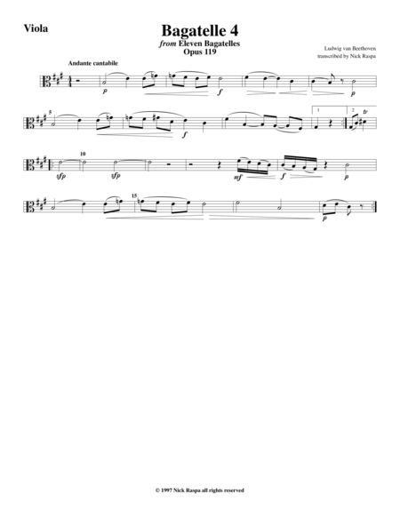 Bagatelle 4 for string orchestra - Viola part