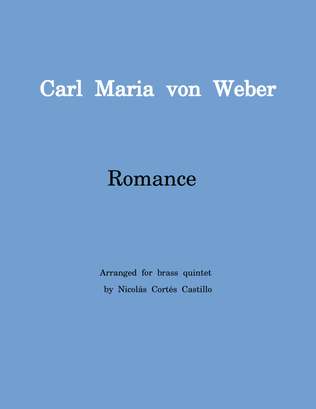 Book cover for Carl Maria von Weber Romance for Trombone - Brass Quintet
