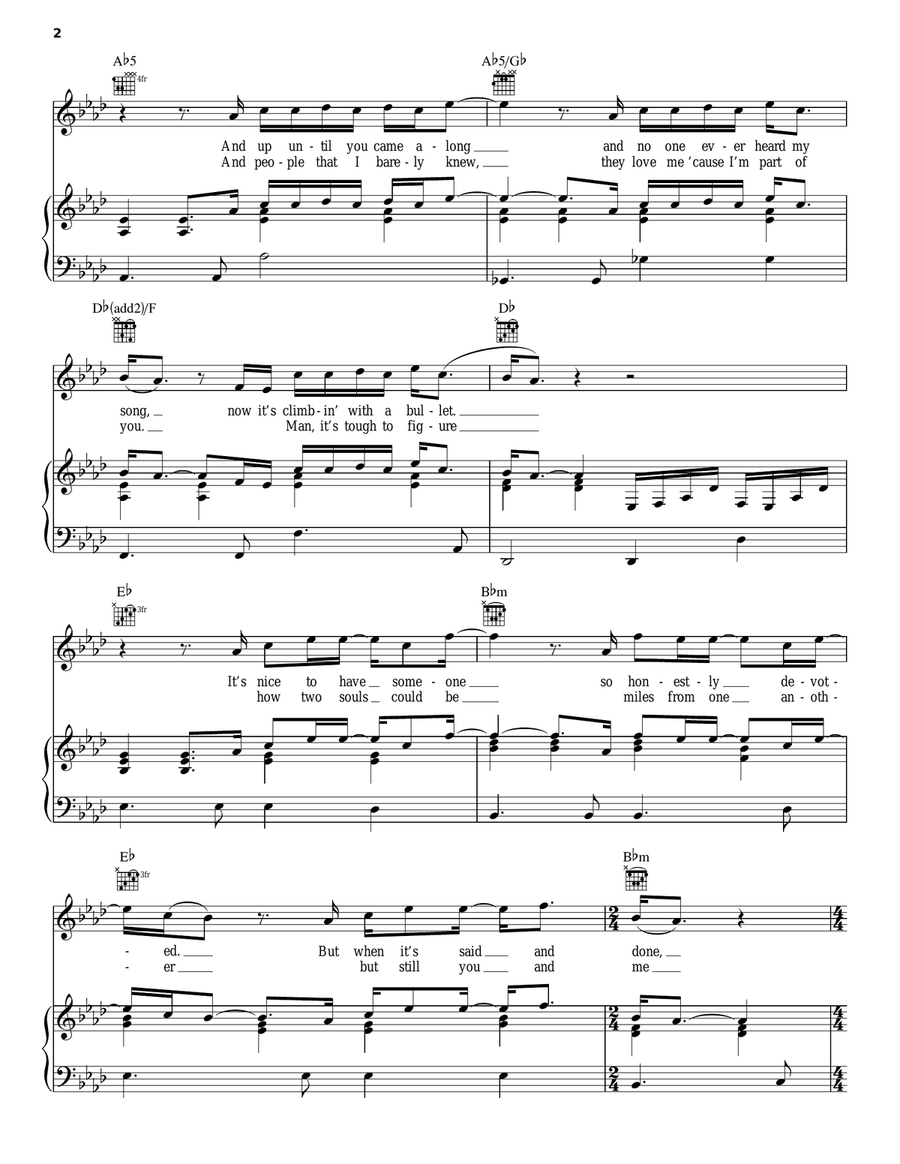 Without You Piano, Vocal, Guitar scores gallery preview page 2