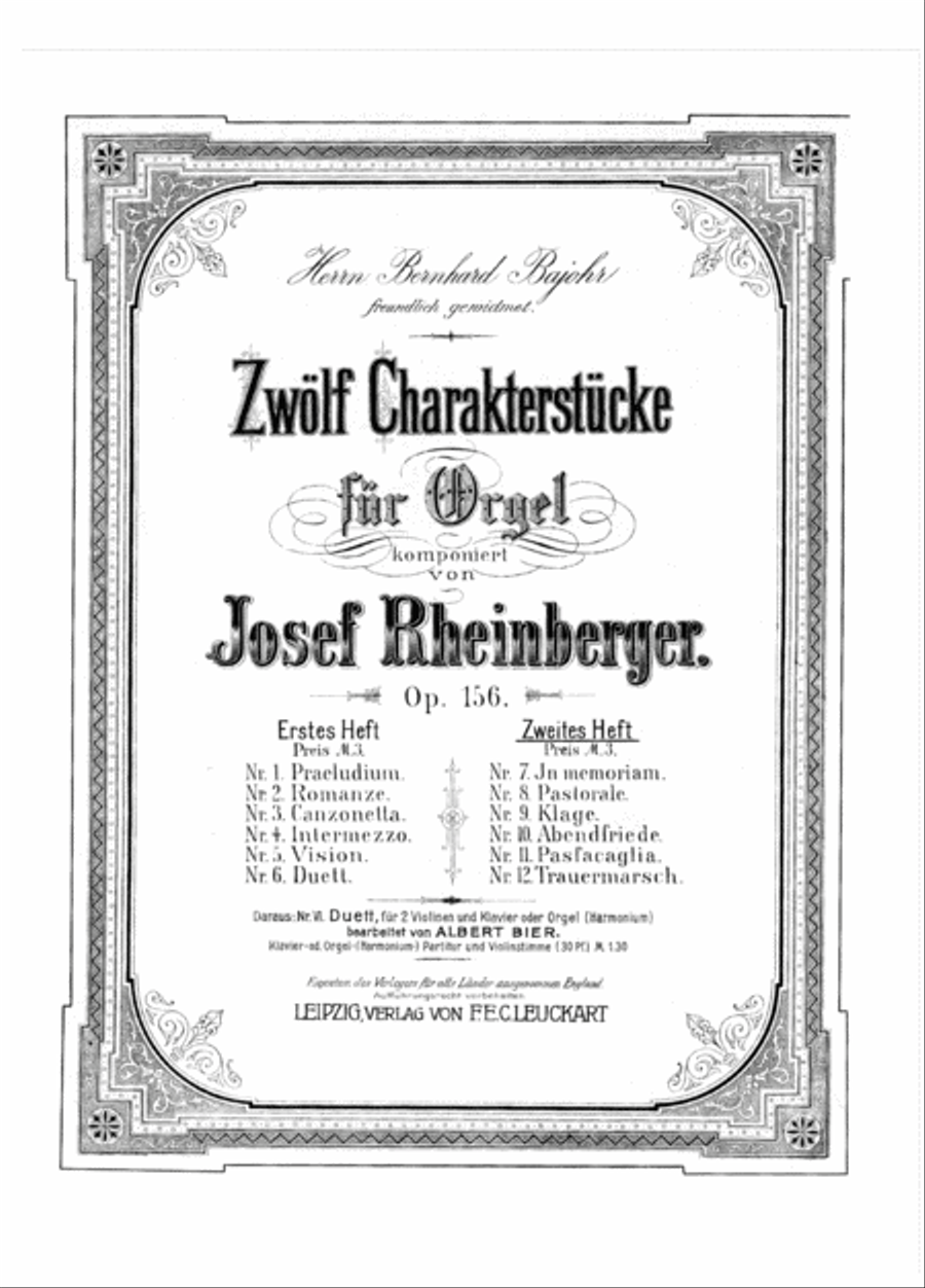 Zwolf Charakterstucke op. 156