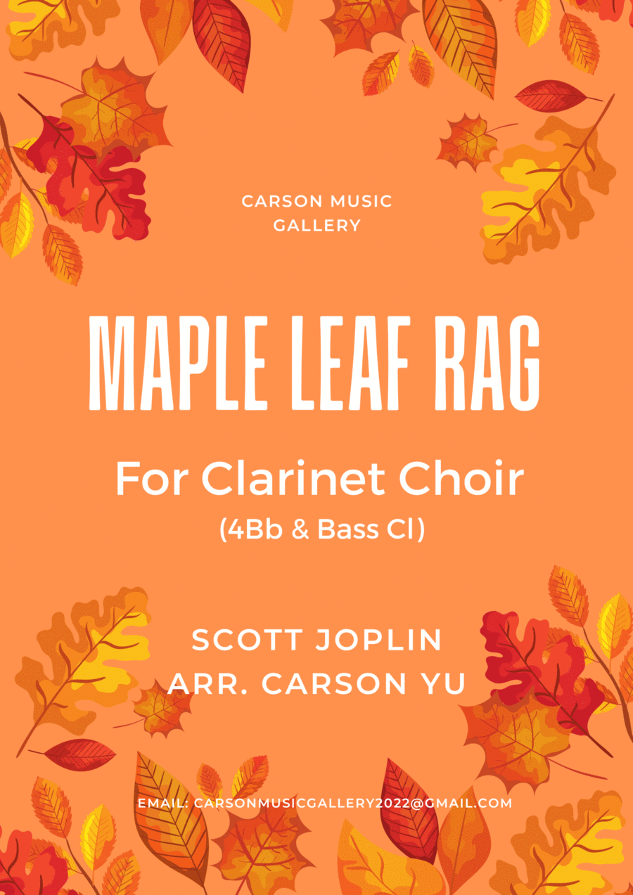 Maple Leaf Rag - for Clarinet Quintet (4Bb & Bass Clarinet) arr. Carson Yu Clarinet Quintet scores gallery preview page 1
