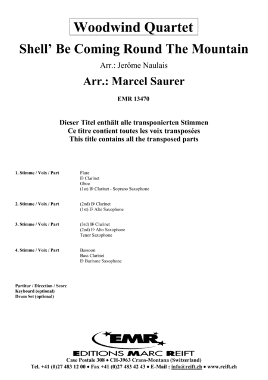 Shell' Be Coming Round The Mountain Woodwind Quartet scores gallery preview page 2