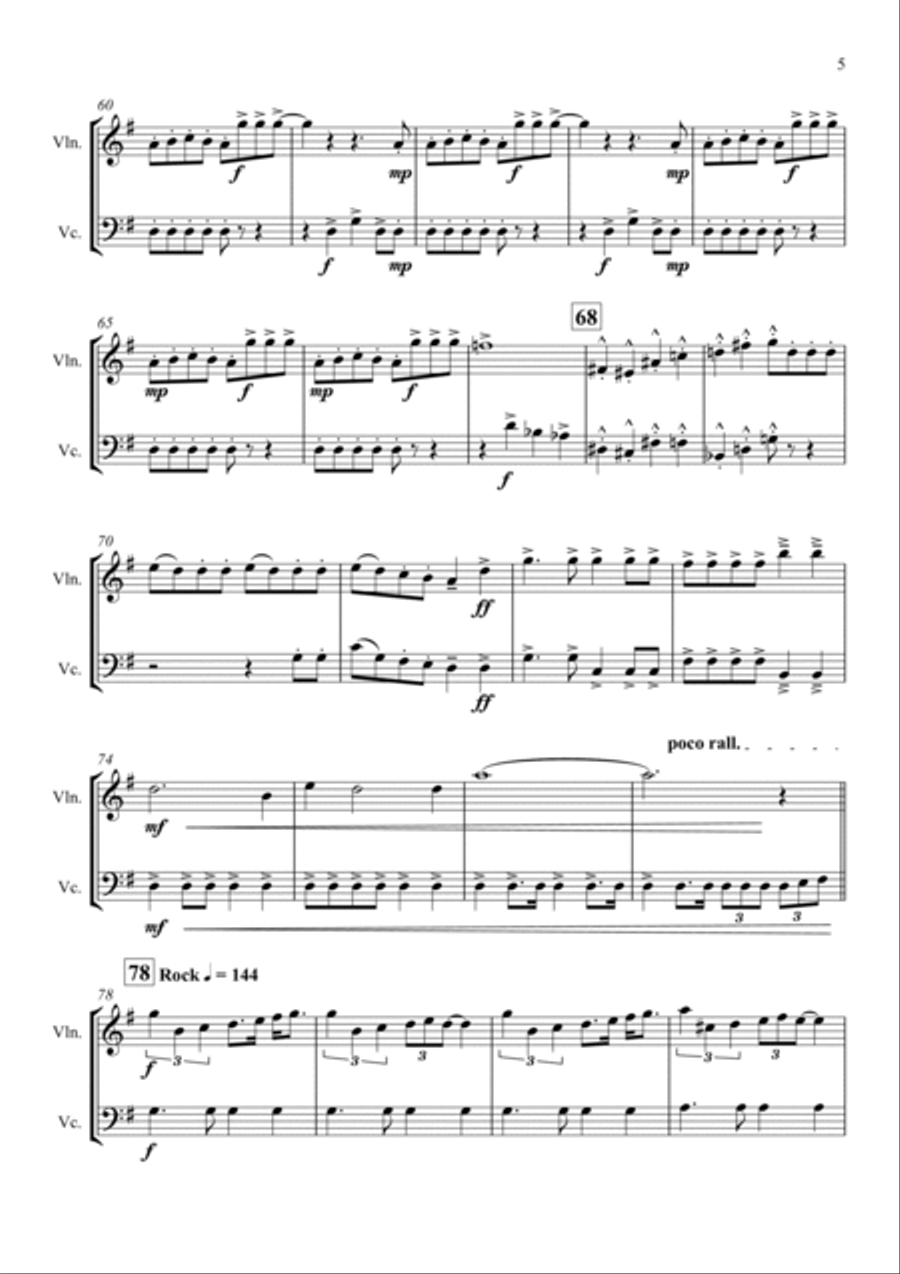 Bohemian Rhapsody String Duet scores gallery preview page 6