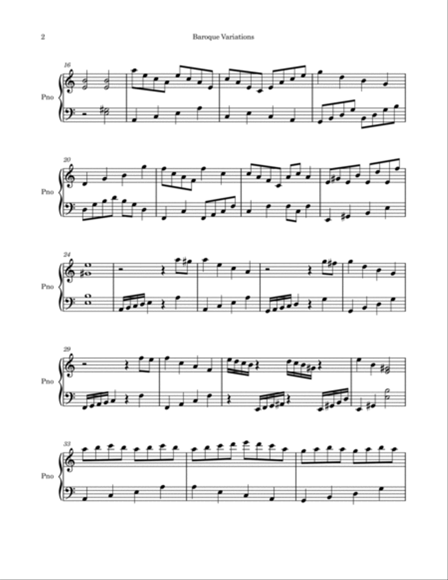 Baroque Variations Baroque Variations Harpsichord scores gallery preview page 2