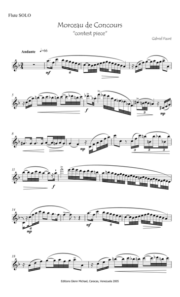 Morceau de Concurs Contest piece for flute & strings image number null