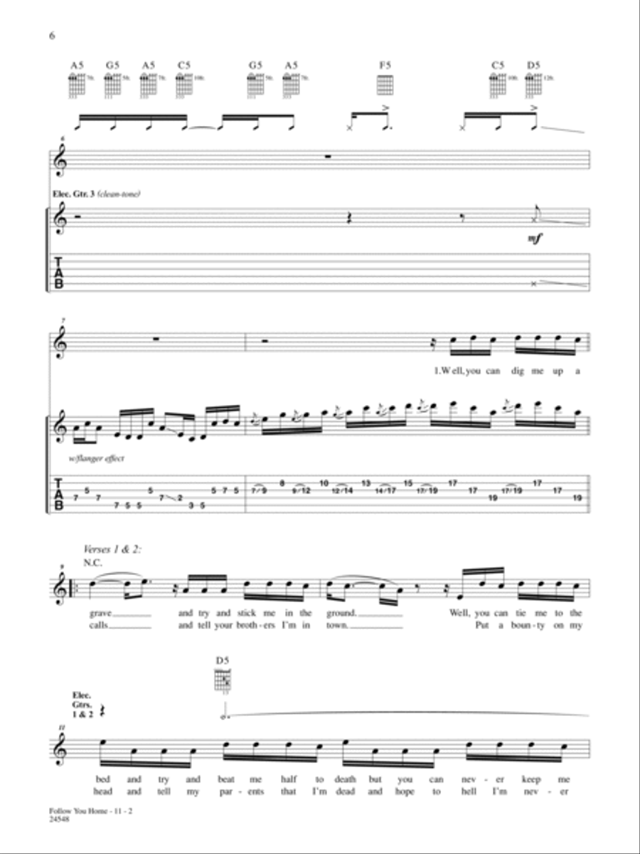 Follow You Home Guitar Tablature scores gallery preview page 2