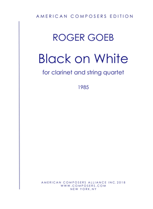 Book cover for [Goeb] Black on White
