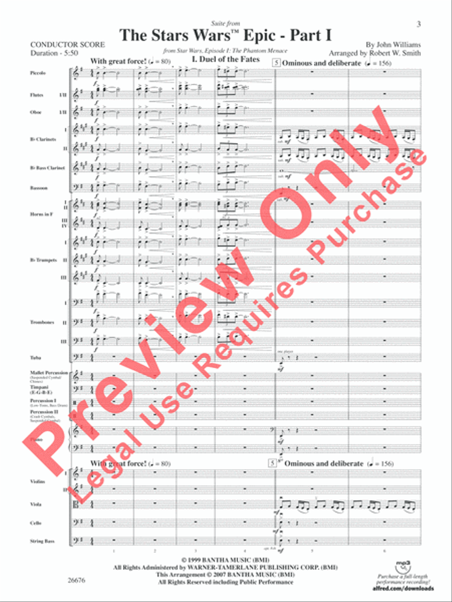 Star Wars Epic -- Part I, Suite from the Full Orchestra scores gallery preview page 4
