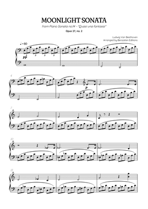 Beethoven • Moonlight Sonata | Piano Sonata No. 14 | easy piano sheet music