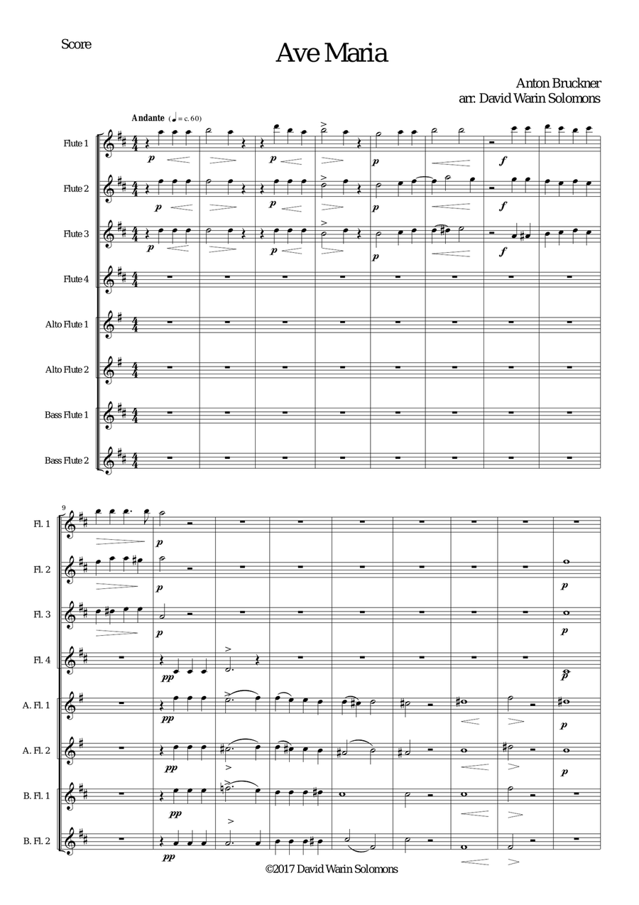Ave maria for flute choir Flute Choir scores gallery preview page 1