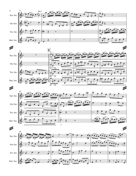 Handel - Water Music Suite No. I Movements 1-9 (for Saxophone Quartet SATB) image number null