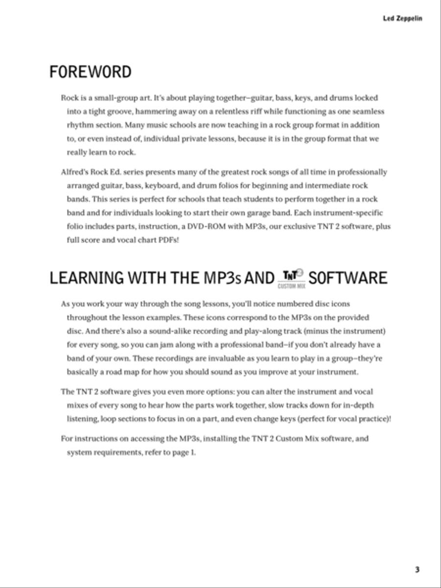 Alfred's Rock Ed. -- Led Zeppelin Keyboards Piano Method scores gallery preview page 4
