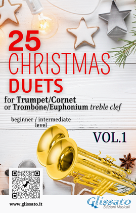Book cover for 25 Christmas Duets for Trumpet or Trombone T.C. vol.1