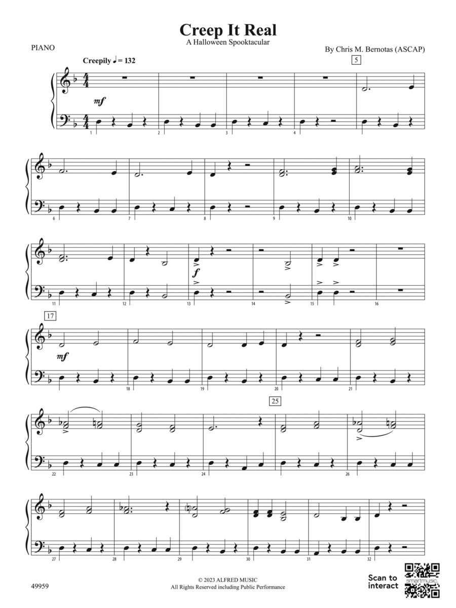 Creep It Real: Piano Accompaniment Concert Band scores gallery preview page 1