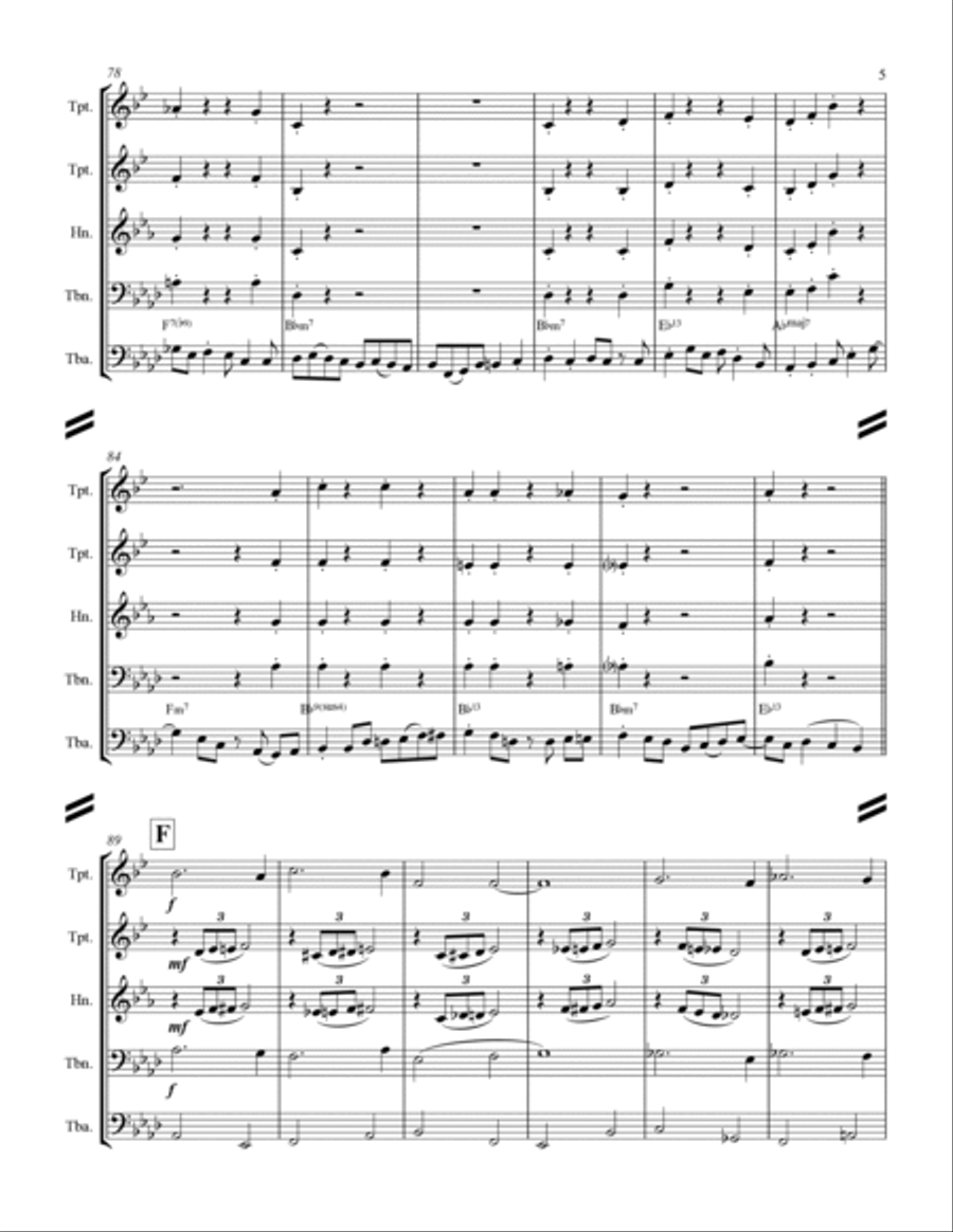 I'll Be Home For Christmas Brass Ensemble scores gallery preview page 6