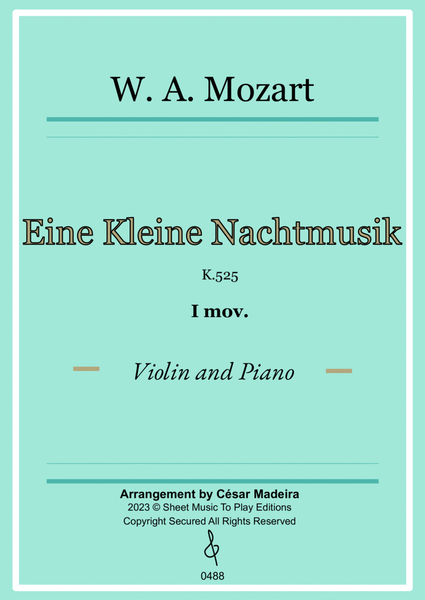 Eine Kleine Nachtmusik (1 mov.) - Violin and Piano (Individual Parts) image number null