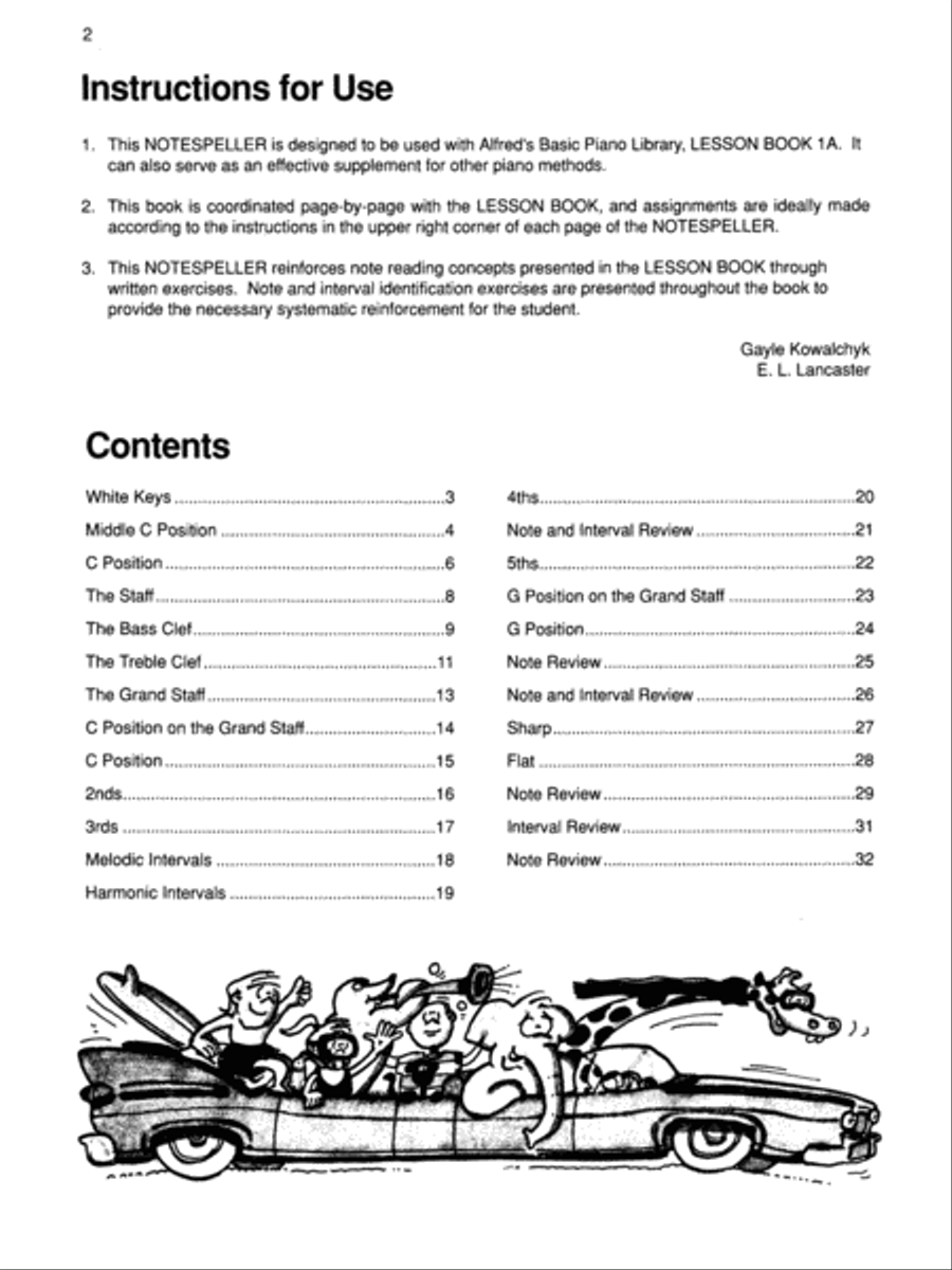 Alfred's Basic Piano Course Notespeller, Level 1A Piano Method scores gallery preview page 2