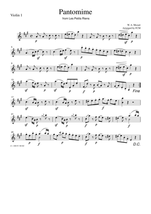Mozart Pantomime from Les Petits Riens, for string quartet, CM016