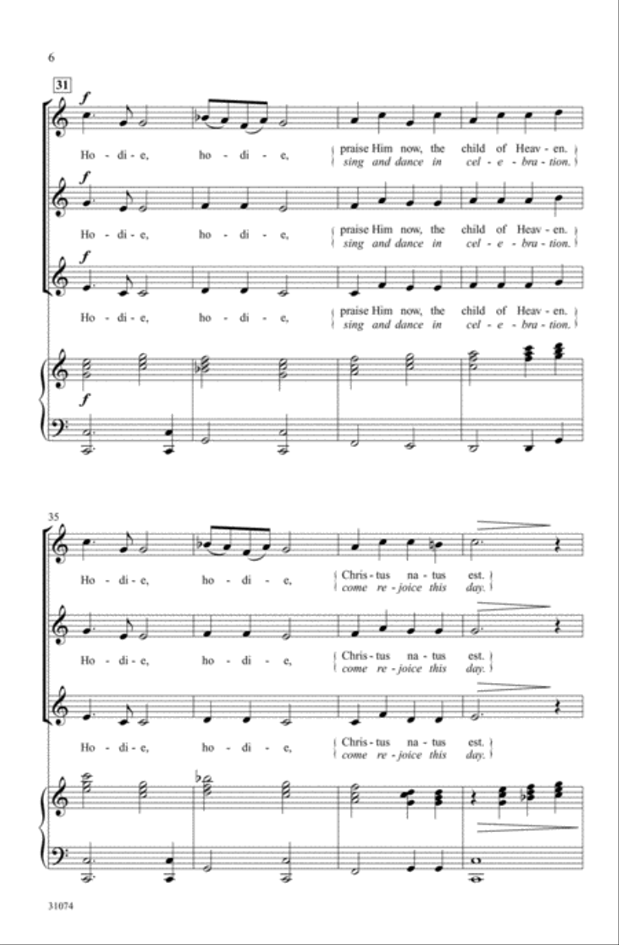 Hodie Hodie SSA scores gallery preview page 5