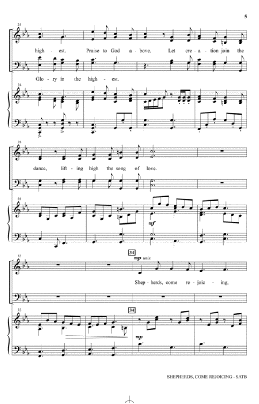 Shepherds, Come Rejoicing 4-Part scores gallery preview page 3