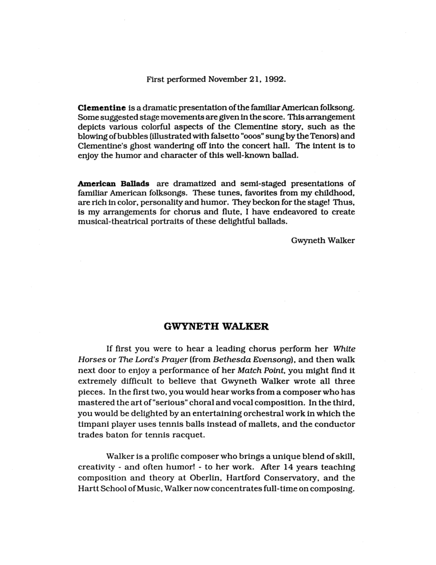 American Ballads: 4. Clementine TTBB scores gallery preview page 1
